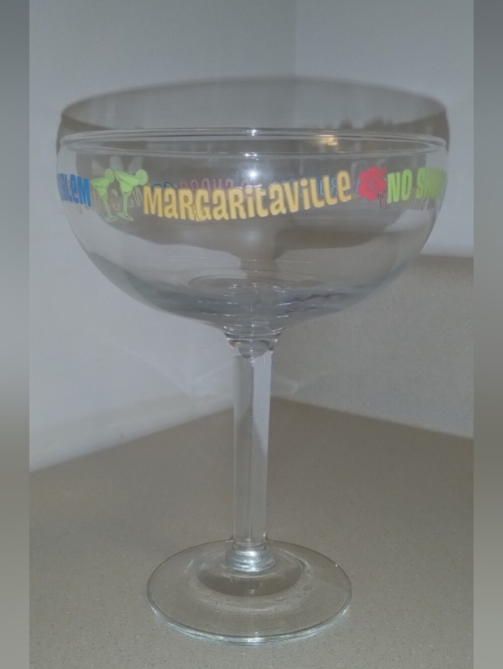 Margaritaville "NO SHOES, NO SHIRT, NO PROBLEM" Margarita Glass, Jimmy Buffett